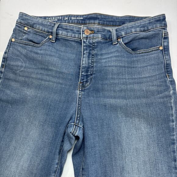 Slim Ankle Jeans Talbots Flawless 14 Stretch High Rise Mid Wash Preppy Capsule - Picture 2 of 15